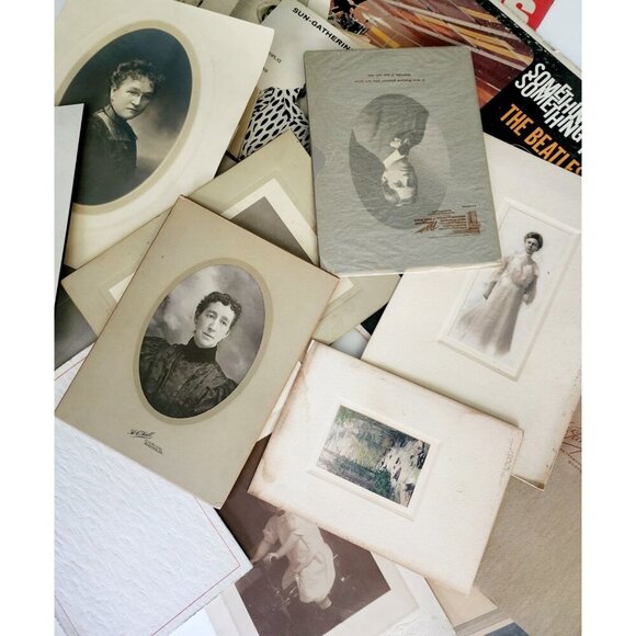 HUGE Bulk Ephemera Lot Of 150 Pcs Victorian Vintage Photos Maps Ads Movie INVRMZ - Picture 10 of 15